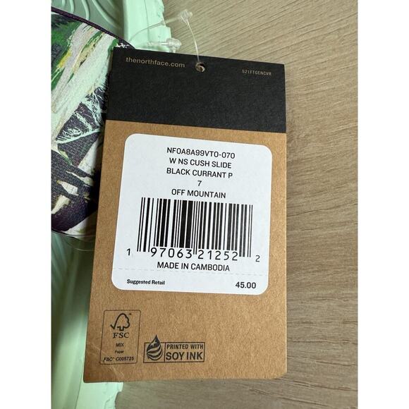 The North Face Never Stop Slides ~ Black Currant Purple Aqua Trail Dream ~ Sz 7 - Picture 4 of 5